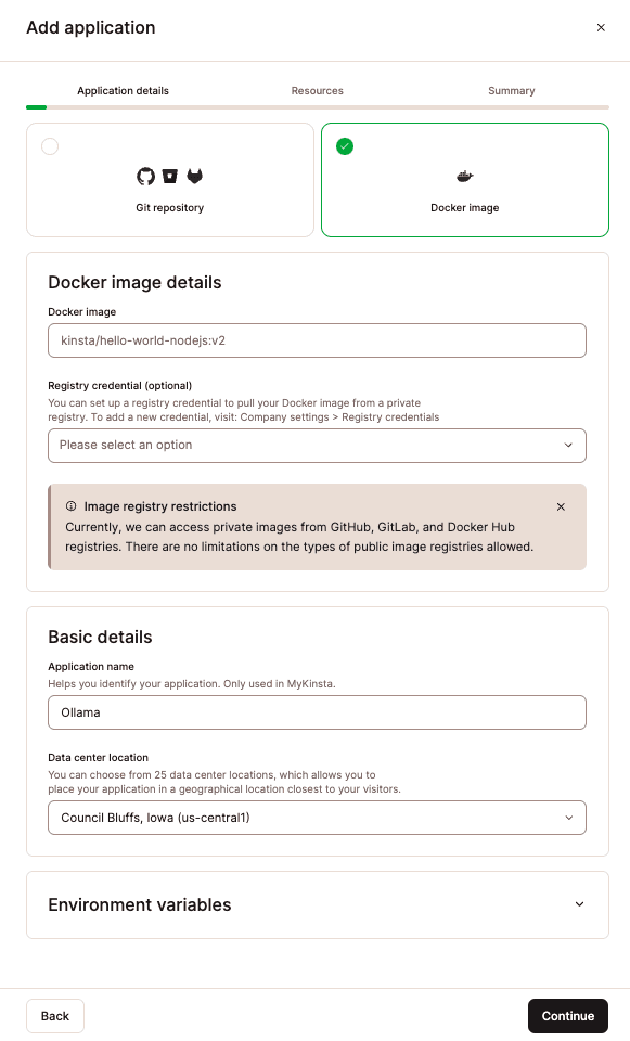 Add application details.